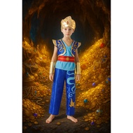 Boy's Fancy Dress Prince Ah Set Aladdin Blue Gold New Year Halloween 7C202