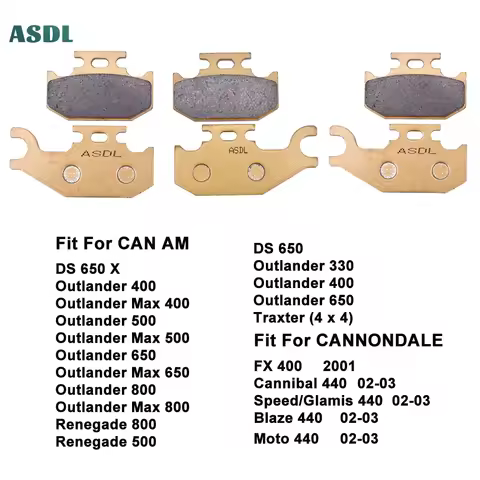 Motorcycle Front and Rear Brake Pads for CAN AM DS 650 Outlander 400 500 650 800 Renegade 800 500 fo