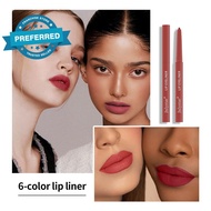 Matte 6-colors Lip Liner Pencil Waterproof Non-stick Pen Cup Smooth Lipliner Lipstick Brown T2h7