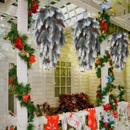 2pcs (Dark Green, Green, Christmas White) Artificial Pine Needle Vine Wall Hanging, 76cm/30in, Durab