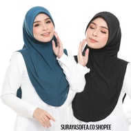 Size L Awning Scuba / Hijab Sarung Moscrepe / Tudung / Tudung Sarung Instant Awning Lazy