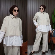 Setelan celana salur by gyl authentic