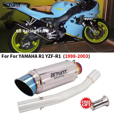 Slip For YAMAHA R1 YZF-R1 1998 1999 2000 2001 2002 2003 Motorcycle Exhaust Escape Moto Muffler With 