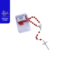 Blue Magic Birthstone Round Rosary Necklace