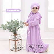 baju gamis anak perempuan umur 2 4 tahun syari kekinian terbaru 2021 - lavender 2-3 tahun