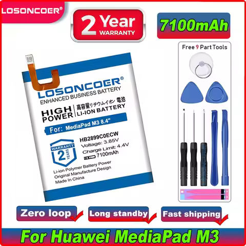 HB2899C0ECW 7100mAh Replacement Tablet Battery For Huawei MediaPad M3 8.4" BTV-W09 BTV-DL09 SHT-AL09