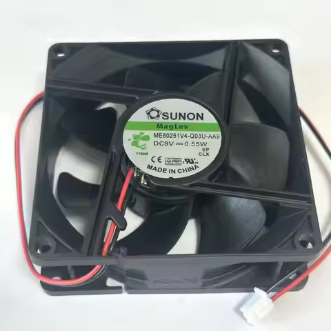 SUNON ME80251V4-Q03U-AA9 DC 9V 0.55W 80x80x25mm 2-Wire Cooling Fan