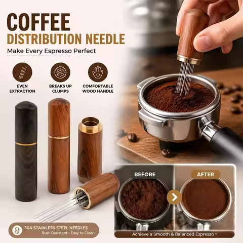 Needle Distributor Stainless Steel Coffee Tamper Espresso Mixers Dispensers Levelers WDT Tools Cafe 