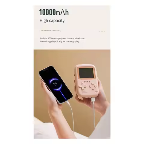 L93A-Handheld Games Console Power Bank 10000Mah, 2.8 Inch Portable Games Console,Game Console With C