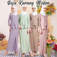 Kebaya Jasmine Raya 2025 Kebaya lace ironless Baju Raya 2023 Plain Pleated Set Top Elastic Waist Ski