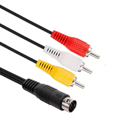 9 Pin 1.8M 3RCA Audio Video AV Cable for Sega Genesis 2 3 Game A/V Connection Adapter Cord Wire For 