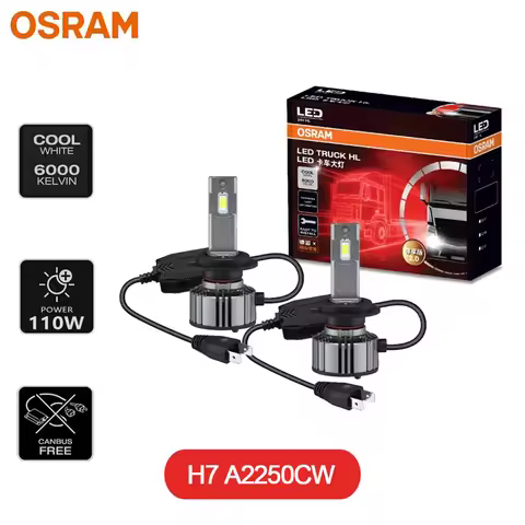OSRAM TRUCK LED HL ZX2.0 H7 24V Truck Headlight 110W Super Power 6000K Cool White High Low Beam Orig
