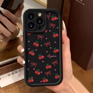 For Redmi 14C 13 13C 12C Note 13 Pro 12 11 10 A3 9C 9A 10C 10A Red Simple Bows Cherry Soft Case