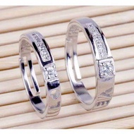 Cincin  Couple Perak S925 Ring Pria Wanita Cicin Cople Tunangan Zircon Permata Ring  Adjustable  Ant