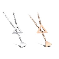 < 316 Shop > [F473] (High-Quality Titanium Steel Necklace-Korean Version Double Triangle Necklace/Tr