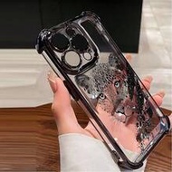 1pc New Personalized Minimalist Leopard Print Glitter Pattern Phone Case, Perfect Gift For Football 