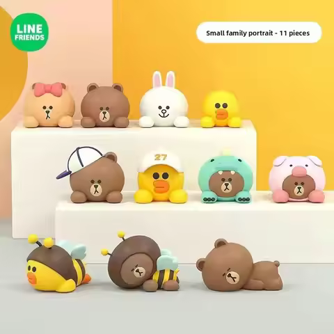 LINE FRIENDS Brown Cony Sally cartoon cute dolls kawaii car dashboard decoration figures toys anime 