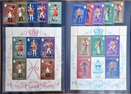 英屬安提瓜 小全張 加郵票 71年第一組+第二组二套$120. 英屬 世 印度群島 全套$60.英屬 特克斯 凱科 西人道群島$40.全部一起平售$160.可以散買
