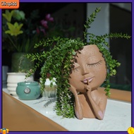 olimpidd|  Resin Flower Pot Holder Garden Supplies Girl Shape Planter Pot Flower Vase Reusable