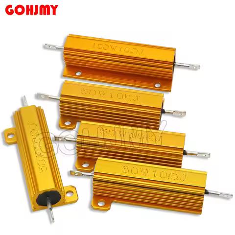RX24 50W 100W Aluminum Power Metal Shell Case Wirewound Resistor 0.01R ~ 100K 1K 10K 1 6 8 10 20 200