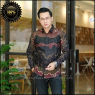 KEMEJA Azriel Men's Premium Long Sleeve Batik Shirt Size ML XL XXL