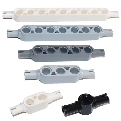 DIY Technical Bricks Two Ends with Bolt Thick Beams MOC High-tech Assembly Particle Technology Build