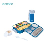 ecentio Kotak Bekal Makan Set 1100ml sekat 4 dengan sticker BPA free lunch box set Gratis botol minu