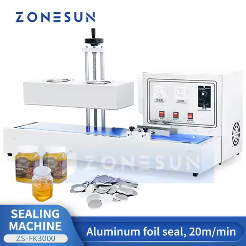 ZONESUN ZS-FK3000 Automatic Continuous Induction Sealer Aluminum Foil Bottle Cap Sealing Machine