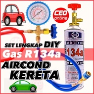 CEO 🇲🇾 Gas Aircond Kereta R134a Refrigerant Car Aircond Servis DIY SET Top Up Gas Tambah Gas R134a