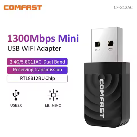 Comfast 1300Mbps USB3.0 WiFi Adapter Dual Band 2.4G&5G Wireless Network Card MU-MIMO WiFi Dongle AP 