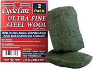 CYCLE CARE Ultra Fine Steel Wool, Pack of 2, 88018, Ultra Fine, #0000 Equivalent to Rust Removal, Wa