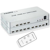 4K 60Hz 3D HDMI 2.0 KVM Switch 4X1 KVM Switcher Fit 4 PC USB Mouse Keyboard 4 In 1 Out Screen Mirror Share Video Computer for PS3 PS4 PS5 Xbox Camera DVD Computer PC To TV Monitor