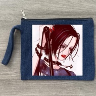 nana Denim Fashion Makeup Bag Travel Storage Bag Canvas Printed Letter Zero Wallet, Small Item Stora