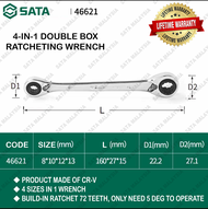 SATA 4-In-1 2-Head Quick Pull Wrench Double Box Ratcheting Wrench 4 Size Box Spanner Sepana Double B