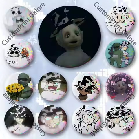 S-Slendytubbies 3 G-Guardian Badges 58 44 32 75 25 mm Enamel Pin Tinplate Round Brooch Cosplay Nijig