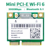 Wifi 6 3000Mbps Bluetooth 5.2 AX3000HMW MPE-AX3000H For Intel AX200 Wireless Mini PCI-E Wifi  802.11ax/ac 2.4G/5Ghz Adap