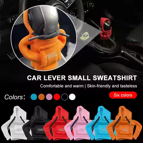 1Pcs Car Gear Shift Knob Hoodie Cover Emblems Mini Funny Decoration For Audi A4 A3 A5 A6 A7 A8 Q3 Q5
