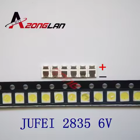 1000pcs JUFEI LED Backlight Light Beads 1210 3528 2835 1W 6V 96LM Cool white LCD Backlight TV Light 