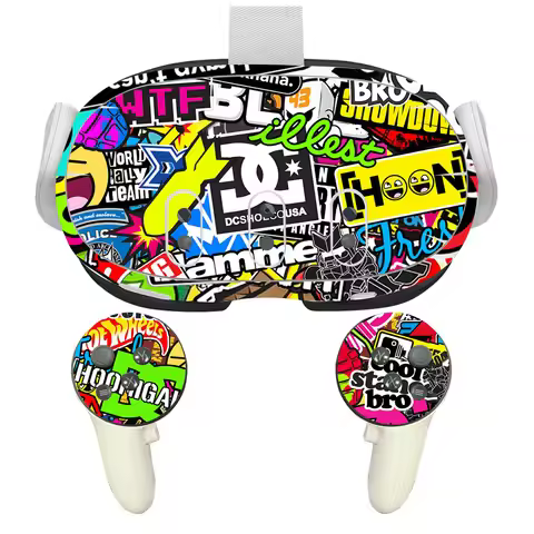 Vinyl Skin Sticker For Meta Quest 3 VR Headset Controller PVC Decal Cover For Oculus Quest 3 Accesso
