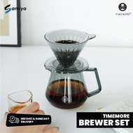 Timemore coffee server dripper glass eye brewer set glass transparent black