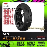 TAYAR MOTORSIKAL CORSA PLATINUM M5 TUBELESS SCOOTER TYRE 60, 70, 80, 90, 100, 110 ,120 ,130 ,140 ,150 -12, 13