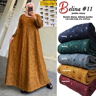 Gamis Wanita Belina #11 Dress Bahan Denim Diana Premium Pakaian Muslimah Ukuran Super Jumbo