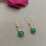 10k jade dangling earrings