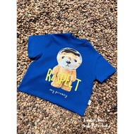 Cobalt Blue BEAR T-shirt for Children Boxy Loose Form 100% Cotton 2C