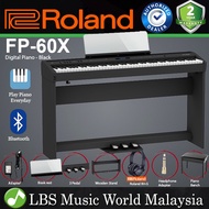 Roland FP-60X 88 Key Digital Piano with KSC-72 Wooden Stand and  KPD-90 3 Pedal - Black (FP60X FP60 