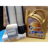 MAZDA 6 2.5 NON-SKYACTIV OIL FILTER + AIR FILTER + KOYOMA 5W30 SEMI SYNTHETIC ENGINE ENGINE OIL