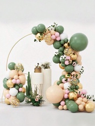 Kit de arco de guirnalda de globos rosa y verde aguacate de 129 piezas con corona de flores, para decoración de fiesta de cumpleaños, bodas nupciales, celebración de festivales, fiesta de inauguración de casa