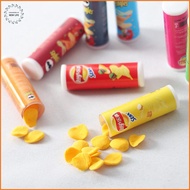[LS] 4pcs/set 1:12 Dollhouse miniture Simulation Potato Chips Bottle Kitchen Food Toy [PH]