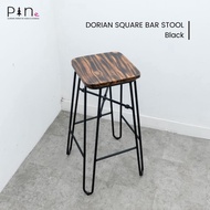 Bar Stool/Vintage Minimalist Cafe Bar Stool - Dorian Square Bar Stool