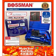 BOSSMAN 900W 3-Function Heavy Duty Rotary Hammer Set BGBH226 with Drill bits & Hacking Bits - 6 Mont